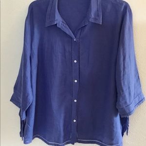 Women’s Plus Size Linen 3/4 Sleeve Shirt